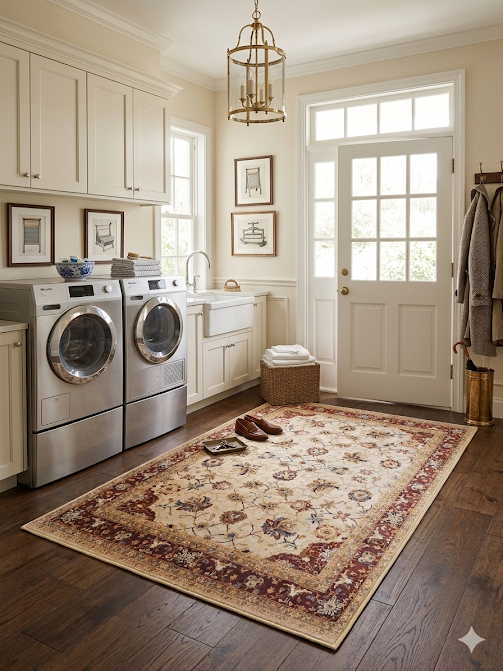 3' x 5' Rectangular Ivory Red Floral Border Traditional Area Rug