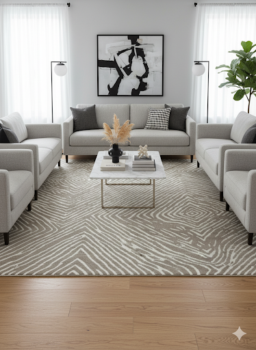 8'x10' Large Modern Zebra Print Ultra Soft Micro-Shag Area Rug