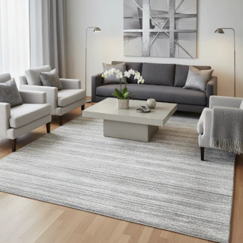 8'x10' Large Grey Ultra Soft Elegant Transitional Mico Shag Area Rug