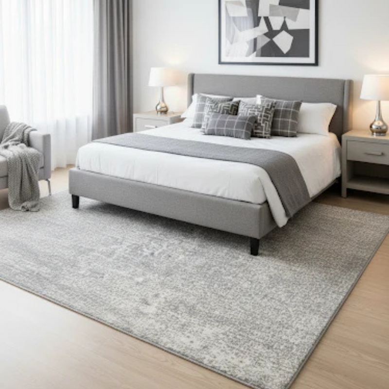 8'x10' Large Cream/Grey Ultra Soft  Micro-Shag Area Rug