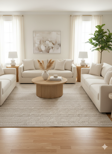 8'x10' Large Gorgeous Ivory & Cream Ultra Soft Micro Shag Area Rug