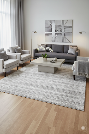 8'x10' Large Grey Ultra Soft Elegant Transitional Mico Shag Area Rug