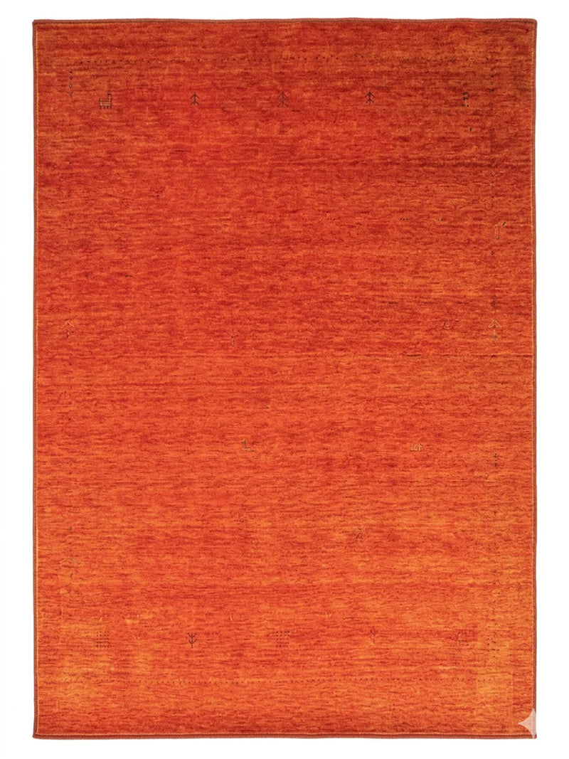 5' x 7' Rectangular Orange Rust Solid Minimalist Modern Area Rug