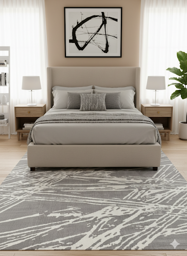 8'x10' Large Grey & White Ultra Soft Micro Shag Area Rug