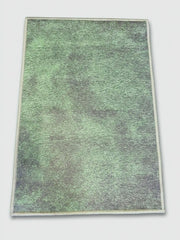 2' x 3' Rectangle Sage Green & Gray Distressed Modern Washable Area Rug displayed on a clean background highlighting the subtle distressed texture and soft sage green and gray tones.