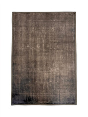2' x 3' Rectangular Brown Distressed Minimalist Vintage Area Rug isolated on a white background.