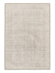 2' x 3' Rectangular Ivory & Beige Distressed Abstract Modern Washable Area Rug displayed on a plain background.