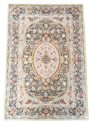 2' x 3' Rectangular Ivory Multi Color Floral Medallion Traditional Area Rug isolated on a white background.