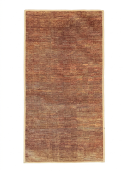 2' x 4' Rectangular Rust Orange & Beige Solid Textured Modern Washable Area Rug displayed on a plain background.