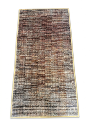 2' x 4' Runner Brown & Beige Distressed Abstract Modern Area Rug isolated on a white background.