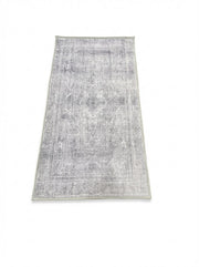 2' x 4' Soft Gray Pale Greige  Runner Rug  with Modern Distressed Pattern