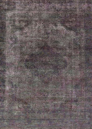 2' x 5' Runner Charcoal Gray & Dusty Purple Modern Oriental Area Rug displayed on a white studio background.
