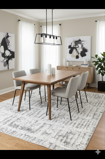 8'x10' Large Grey & Cream Ultra Soft Mico-Shag Area Rug