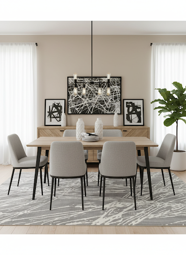 8'x10' Large Grey & White Ultra Soft Micro Shag Area Rug