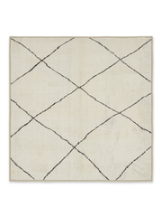3' x 5' Rectangular Ivory & Charcoal Geometric Modern Area Rug isolated on a white background.