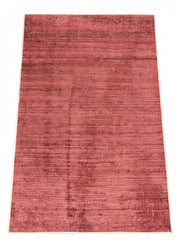4' x 6' Rectangular Dusty Rose & Light Beige Solid Textured Modern Area Rug shown flat on a clean white background highlighting the subtle heathered texture and neutral border.
