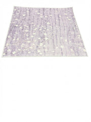 5' x 5' square soft lilac & pale cream floral watercolor modern area rug displayed on a clean white background.