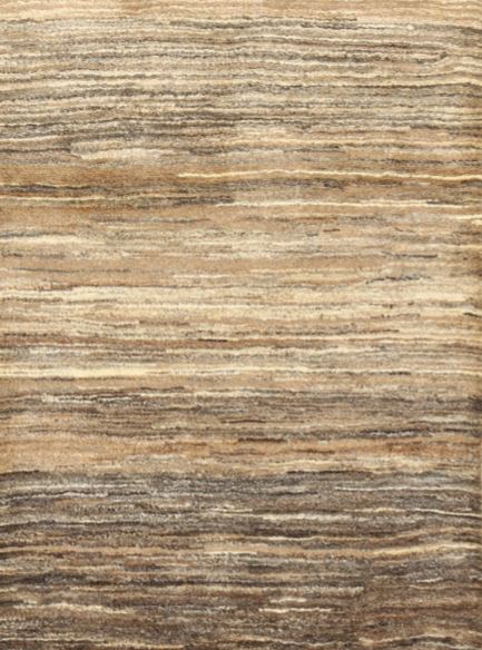 5' x 7' Dark Gold Brown Beige Striped Contemporary Modern Rug close-up showing the textured horizontal stripe design in gold, brown, and beige tones.
