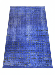 5' x 7' Rectangle Blue & Charcoal  Area Rug with Abstract and Modern Pattern
