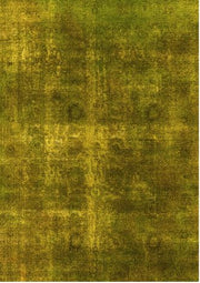 5' x 7' Rectangular Olive Green Gold Oriental Industrial Area Rug product view highlighting the distressed olive green and gold abstract texture.