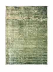 5' x 7' Rectangular Sage Green & Olive Green Distressed Abstract Modern Area Rug featuring softly blended green tones and a subtle faded textured design.