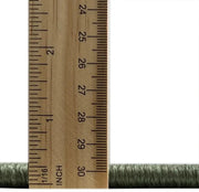5' x 7' Turquoise Persian Traditional Rug close-up with measuring ruler showing the low pile height and edge finishing detail.