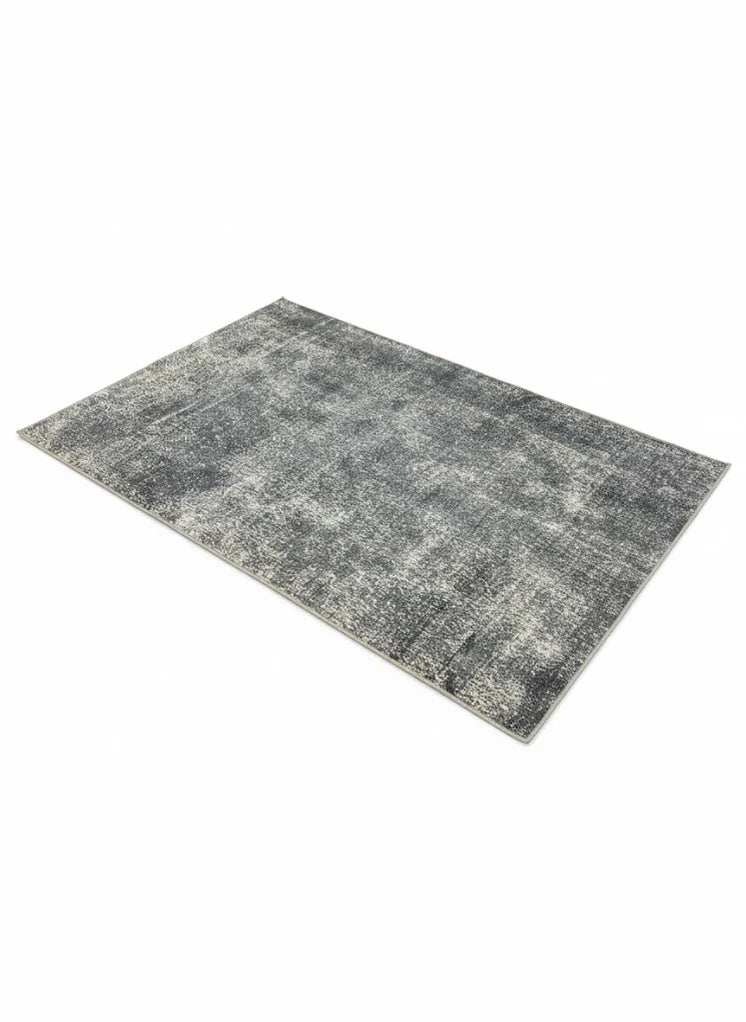 5' x 8' Blue Gray Ivory Solid Modern Rectangular Area Rug  featuring a modern style displayed on a light neutral background.
