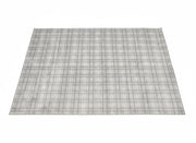 5' x 8' Light Gray Ivory Soft Beige Textured Grid Modern Rectangular Area Rug featuring a grid pattern on a clean white background.