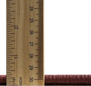 5' x 8' Pink Rose Mid-Century Modern Persian Area Rug thickness measurement image displaying the low-profile pile height next to a ruler for scale.