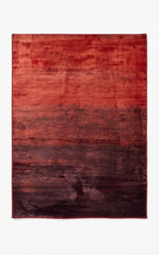 5' x 8' Rectangular Burgundy & Red Distressed Abstract Modern Area Rug featuring a rich red-to-burgundy gradient with subtle distressed textures.