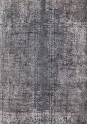 6' x 9' Mid-Century Modern Dark Gray Oriental Area Rug detailed texture view emphasizing the layered tonal variations and worn-style finish.