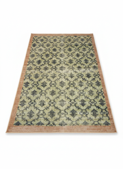 6' x 9' Rectangle Sage Green & Charcoal Washable Area Rug with Medallion Traditional Pattern