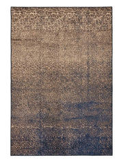 6' x 9' Rectangular Brown Navy Crackled Geometric Modern Area Rug featuring an irregular crackled pattern with navy blue and brown tones, displayed in Product View.