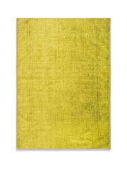 6' x 9' Rectangular Yellow Distressed Minimalist Modern Washable Area Rug isolated on a white background.