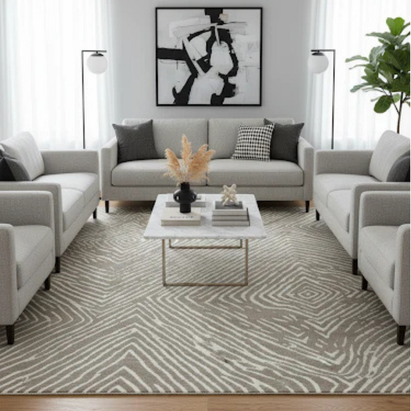 8'x10' Large Modern Zebra Print Ultra Soft Micro-Shag Area Rug