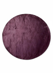 7' Round Purple Deep Violet Undertones Solid Modern Area Rug displayed alone on a white background studio setting.