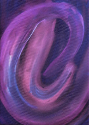 7' x 10' Rectangular Purple Pink Abstract Modern Area Rug isolated on a white background.