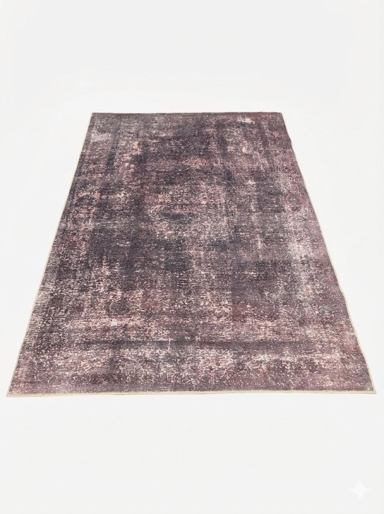 7' x 10' Rectangular Purple & Subtle Gray Distressed Modern Area Rug  displayed on a light neutral background.