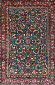 7' x 10' Red Multi Color Floral Traditional Persian Rug top view displaying the ornate floral design, traditional Persian layout, and multi-color accents.