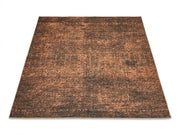 7' x 7' Square Dark Brown & Rust Distressed Abstract Modern Washable Area Rug featuring a mottled rust and dark brown design with a weathered, textured appearance.