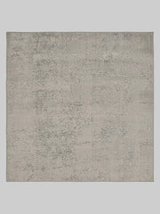 7' x 7' Square Ivory Gray Distressed Abstract Modern Area Rug isolated on a white background.