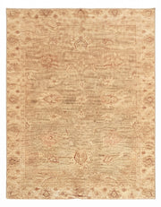 7' x 9' Rectangular Beige Rust Distressed Floral Vintage Traditional Washable Area Rug featuring faded floral motifs, subtle decorative borders, and a soft antique-inspired finish, displayed in product view.