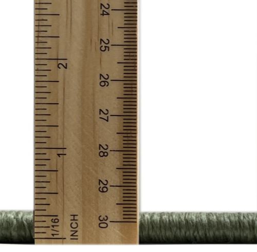 8' Round Dark Khaki Green Traditional Persian Area Rug close-up detail highlighting the pile height and finished edge binding.