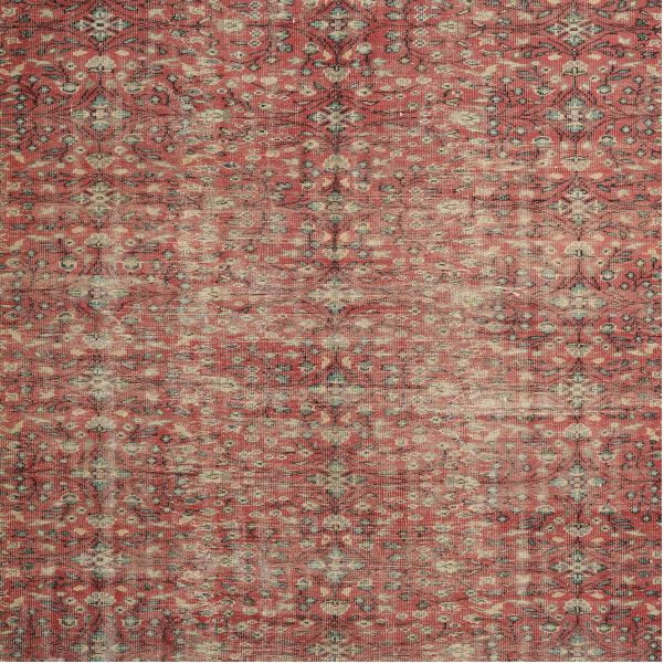 8' Square Light Copper Gold Traditional Persian Rug product view showcasing the classic Persian-inspired motifs with a vintage-style faded finish.
