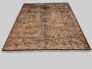 8' x 10' Rectangular Beige & Brown Distressed Abstract Modern Area Rug featuring a textured vintage-inspired design with subtle brown and taupe accents, displayed in product view.