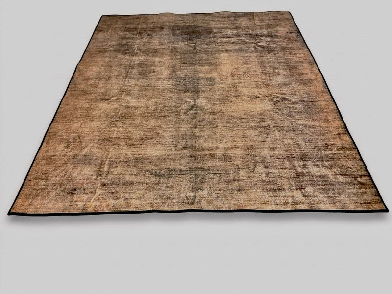8' x 10' Rectangular Beige & Brown Distressed Abstract Modern Area Rug featuring a textured vintage-inspired design with subtle brown and taupe accents, displayed in product view.