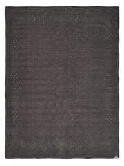 8' x 10' Rectangular Charcoal Gray Minimalist Textured Modern Washable Area Rug isolated on a white background.