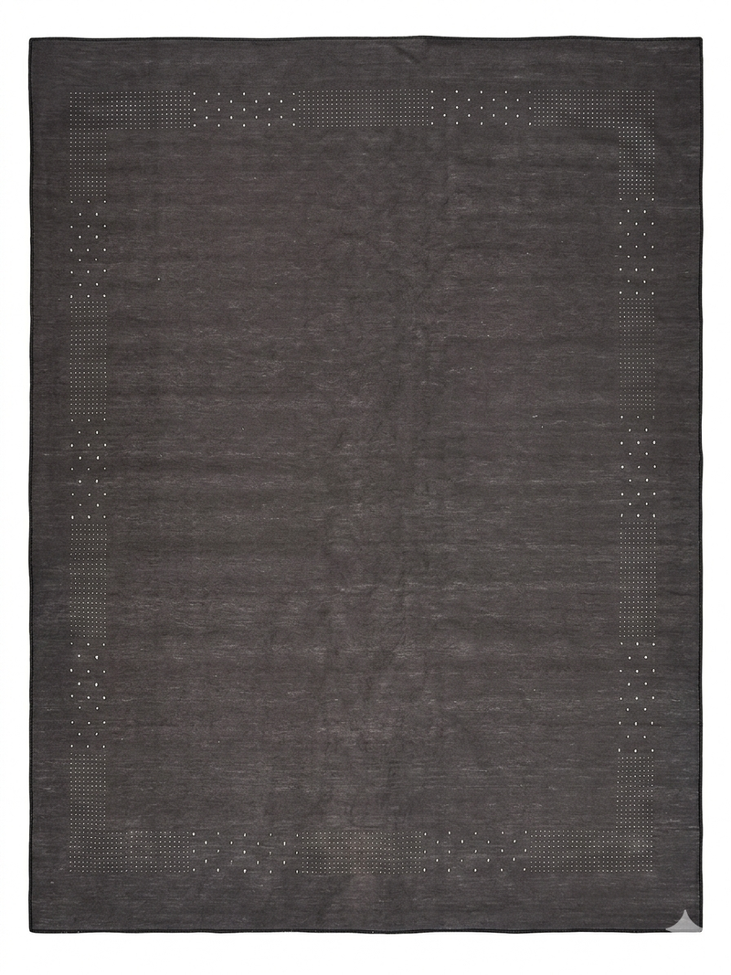 8' x 10' Rectangular Charcoal Gray Minimalist Textured Modern Washable Area Rug isolated on a white background.