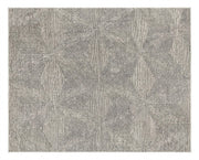 8' x 10' Rectangular Ivory & Charcoal Gray Geometric Starburst Modern Washable Area Rug featuring repeating angular starburst patterns with fine linear detailing, displayed in product view.