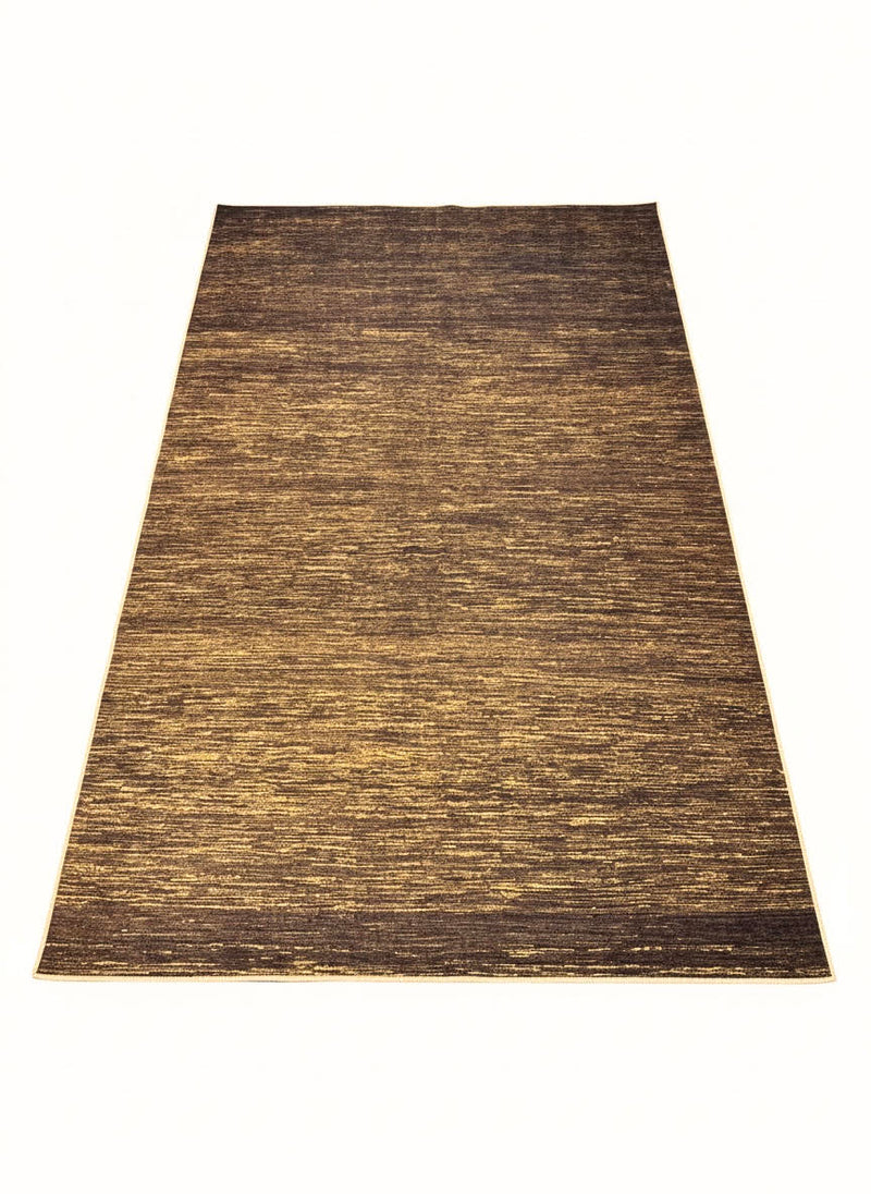 Deep Brown Rug 8' x 12' Deep Brown Gold Textured Modern Washable Area Rug — The Rug Lady